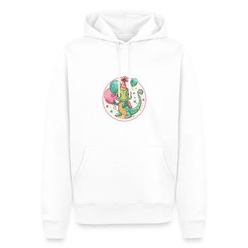 Bande dessinée d’anniversaire caméléon - Sweat à capuche Premium bio Homme - blanc - Devant - Nico (187cm)