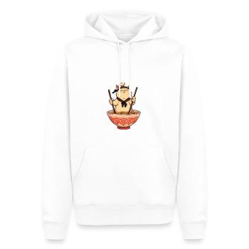 Sushi Cat – Drôle de chat de chef de nouilles ! - Sweat à capuche Premium bio Homme - blanc - Devant - Nico (187cm)