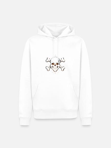 SKULL skull and bones - Men’s Premium Organic Hoodie - white