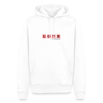 Liebe - Männer Premium Bio Hoodie - Weiß - Vorne - Nico (187cm)