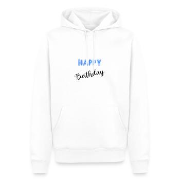 ALLES GUTE ZUM GEBURTSTAG, ALLES GUTE ZUM GEBURTSTAG, GEBURTSTAG, GEBURTSTAG - Männer Premium Bio Hoodie - Weiß - Vorne - Nico (187cm)