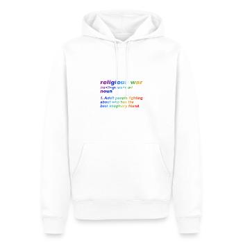Guerre de religion - Qui a le meilleur ami imaginaire - Sweat à capuche Premium bio Homme - blanc - Devant - Nico (187cm)