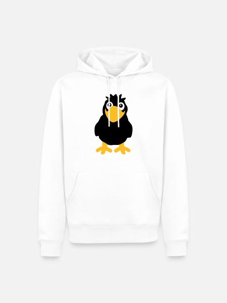 Rabe - Männer Premium Bio Hoodie - Weiß