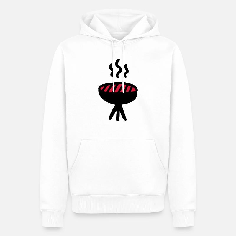 Grille de départ - Sweat à capuche Premium bio Homme - blanc