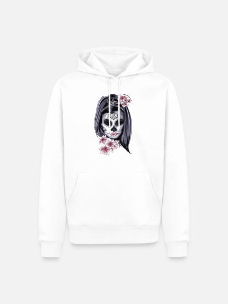 Maske - Männer Premium Bio Hoodie - Weiß