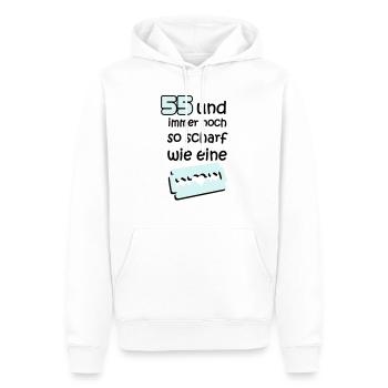 55 fünfundfünzigster Geburtstag: und immer noch so - Männer Premium Bio Hoodie - Weiß - Vorne - Nico (187cm)