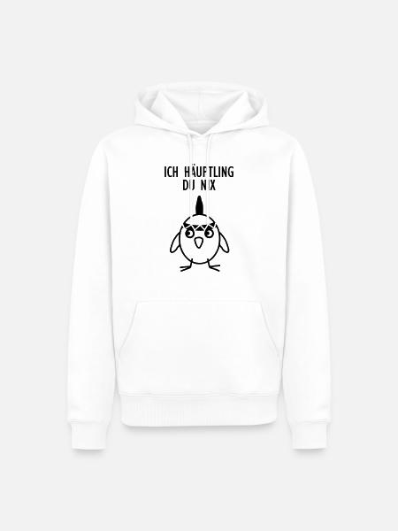 Ich Häuptling - Du nix - Männer Premium Bio Hoodie - Weiß