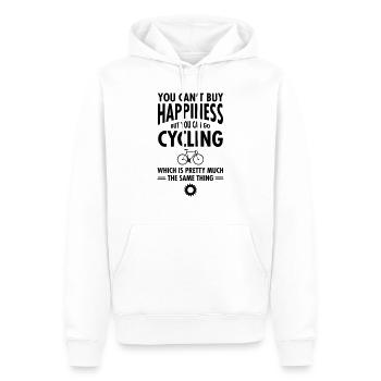 You Can't Buy Happiness - But You Can Go Cycling - Sweat à capuche Premium bio Homme - blanc - Devant - Nico (187cm)