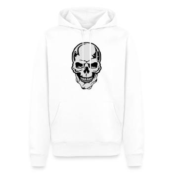 tete de mort halloween crane dessin 444076 - Sweat à capuche Premium bio Homme - blanc - Devant - Nico (187cm)