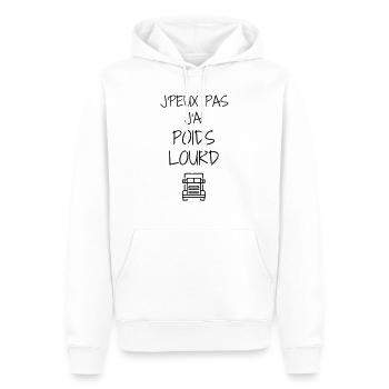 Routier / Chauffeur Poids-lourd / Camion / - Sweat à capuche Premium bio Homme - blanc - Devant - Nico (187cm)