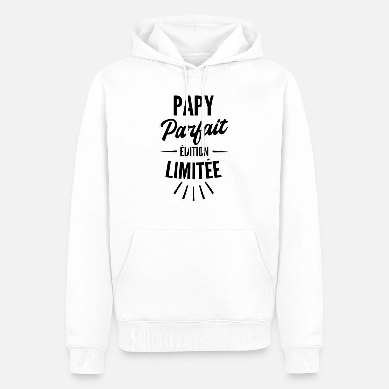 papy parfait édition limitée - Sweat à capuche Premium bio Homme - blanc
