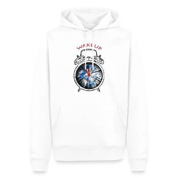 Klima Schutz, Naturschutz, Klimawandel - Männer Premium Bio Hoodie - Weiß - Vorne - Nico (187cm)