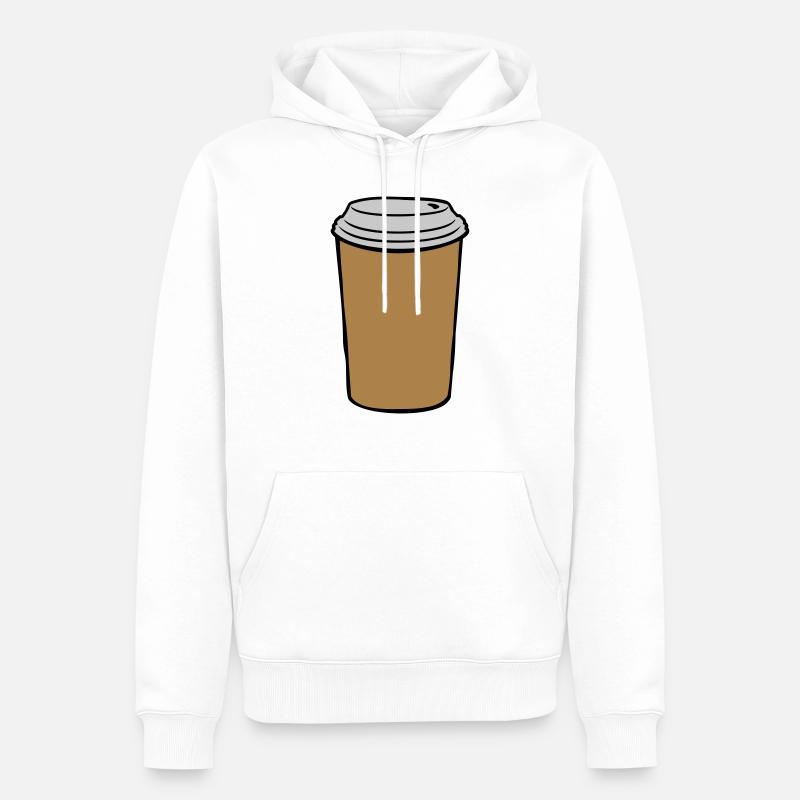 Kaffee to go Becher - Männer Premium Bio Hoodie - Weiß