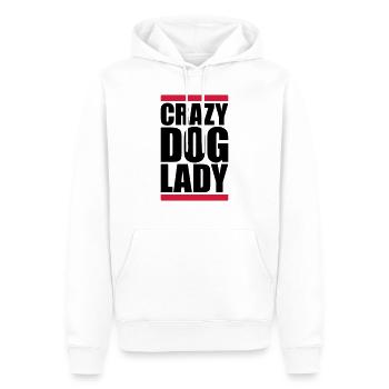 crazy dog lady Zitat - Männer Premium Bio Hoodie - Weiß - Vorne - Nico (187cm)