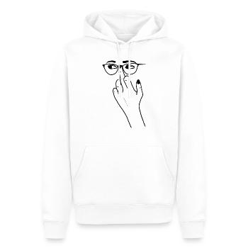 Doigt pour lunettes - Sweat à capuche Premium bio Homme - blanc - Devant - Nico (187cm)