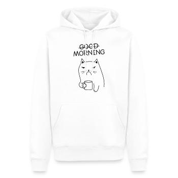 Bonjour Chat Moody Office Grumpy Office Humour - Sweat à capuche Premium bio Homme - blanc - Devant - Nico (187cm)