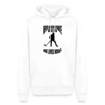 Hockey Feldhockey Hockeyspieler Geschenk Unihockey - Männer Premium Bio Hoodie - Weiß - Vorne - Nico (187cm)