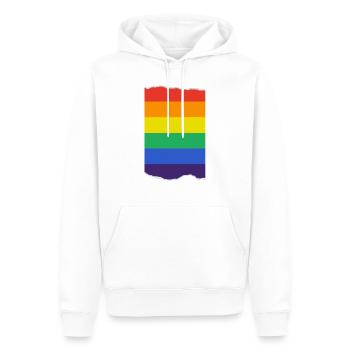 Torn Pride Flag - LGBT Freedom and Resistance - Men’s Premium Organic Hoodie - white - Front - Nico (187cm)