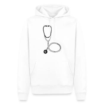 Médecin Stéthoscope Symbole Médical Entendre Expertise - Sweat à capuche Premium bio Homme - blanc - Devant - Nico (187cm)