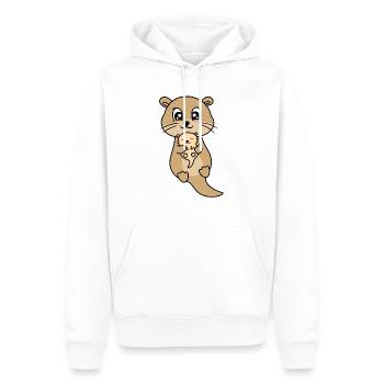 Mère et bébé loutre mignon - Sweat à capuche Premium bio Homme - blanc - Devant - Nico (187cm)