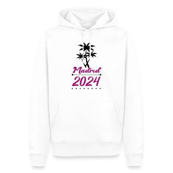 Madrid 2024 - Sweat à capuche Premium bio Homme - blanc - Devant - Nico (187cm)