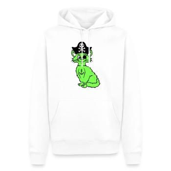 Süße Pirat Katzen Seeräuber Augenklappe Hut Kostüm - Männer Premium Bio Hoodie - Weiß - Vorne - Nico (187cm)