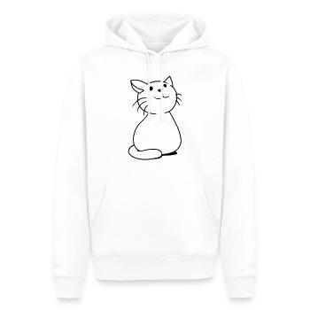 chat mignon a l’air heureux souriant chaton amusant - Sweat à capuche Premium bio Homme - blanc - Devant - Nico (187cm)