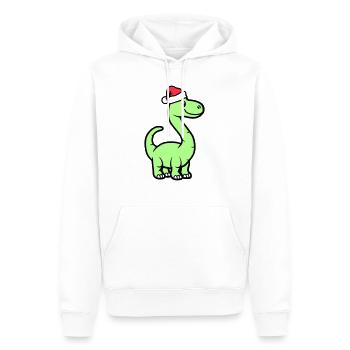 Dinosaurier Brontosaurus Weihnachtsmann - Männer Premium Bio Hoodie - Weiß - Vorne - Nico (187cm)
