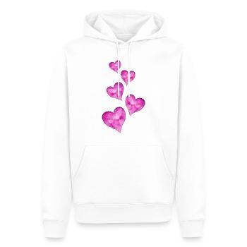 Coeurs Symbole Mariage - Sweat à capuche Premium bio Homme - blanc - Devant - Nico (187cm)