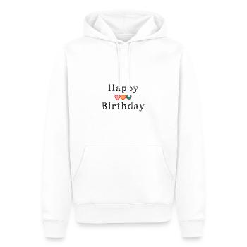 HAPPY BIRTHDAY - Sweat à capuche Premium bio Homme - blanc - Devant - Nico (187cm)
