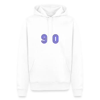 90. 90 ANS. 90e ANNIVERSAIRE. ANNIVERSAIRE 90 ANS. - Sweat à capuche Premium bio Homme - blanc - Devant - Nico (187cm)