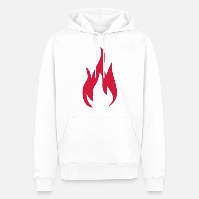 1c Fire Fire Fire - Sweat à capuche Premium bio Homme - blanc