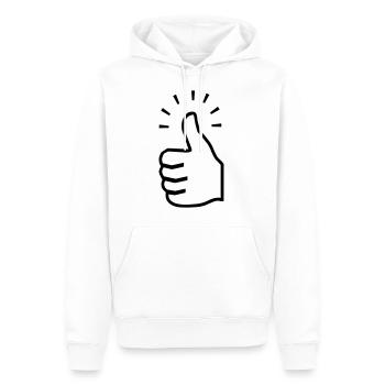 Daumen hoch - Männer Premium Bio Hoodie - Weiß - Vorne - Nico (187cm)