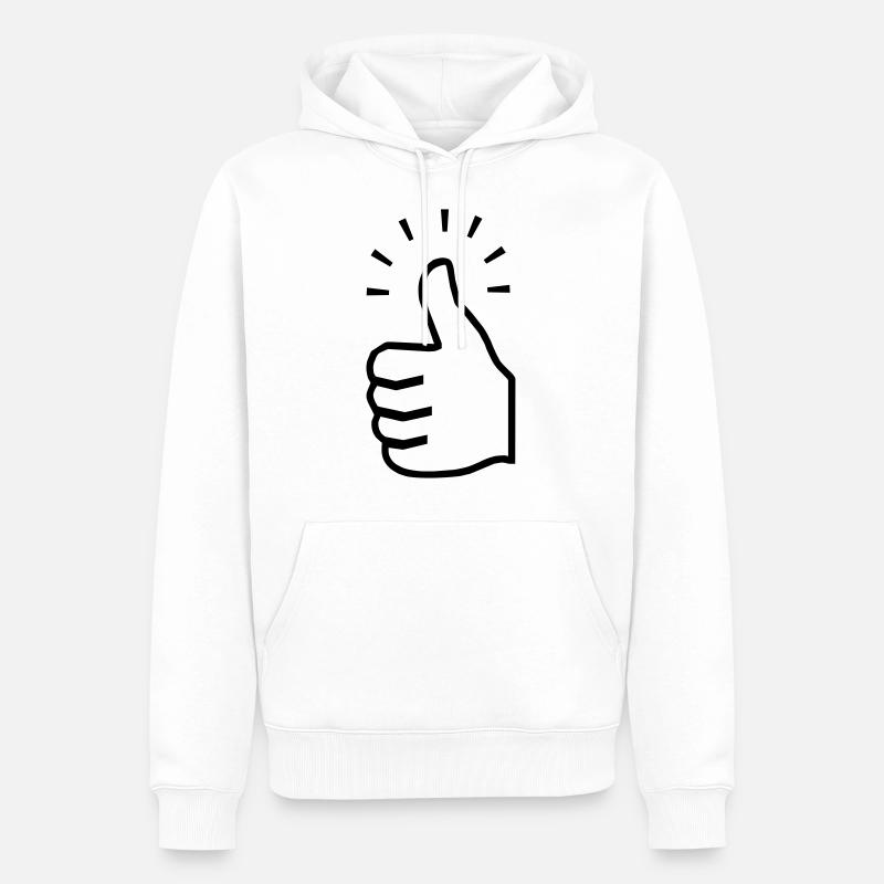 Daumen hoch - Männer Premium Bio Hoodie - Weiß