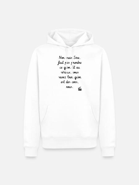 Kaameløtt - Réplique Culte - Citation Drôle - Sweat à capuche Premium bio Homme - blanc