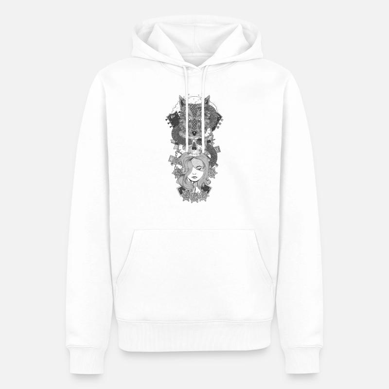 AndOutComeTheWolves - Sweat à capuche Premium bio Homme - blanc