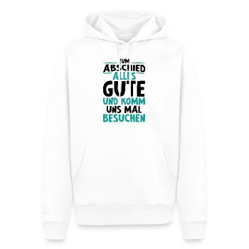 Gute Abschied Kollege Arbeit Geschenk - Männer Premium Bio Hoodie - Weiß - Vorne - Nico (187cm)
