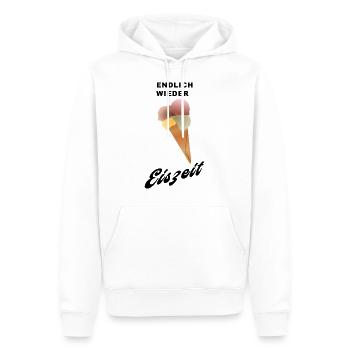 endlich wieder EISZEIT - Männer Premium Bio Hoodie - Weiß - Vorne - Nico (187cm)