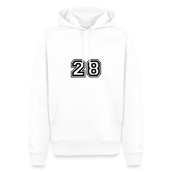 28 Zahl nummer - Männer Premium Bio Hoodie - Weiß - Vorne - Nico (187cm)