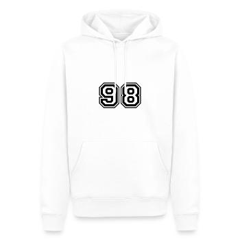 98 Numéro de numéro - Sweat à capuche Premium bio Homme - blanc - Devant - Nico (187cm)