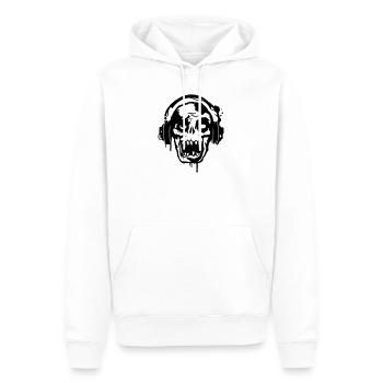 Zombie Totenkopf Skull mit Kopfhörer - Männer Premium Bio Hoodie - Weiß - Vorne - Nico (187cm)