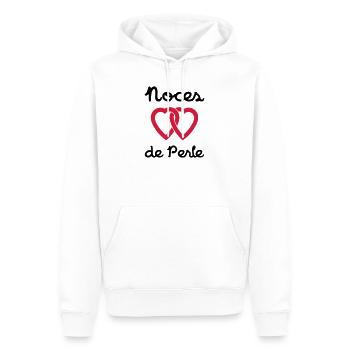 Noces de Perle - Sweat à capuche Premium bio Homme - blanc - Devant - Nico (187cm)