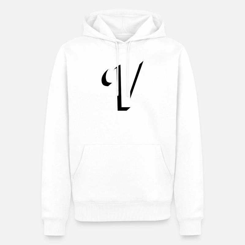 Letter V, Name, der Buchstabe V - Männer Premium Bio Hoodie - Weiß