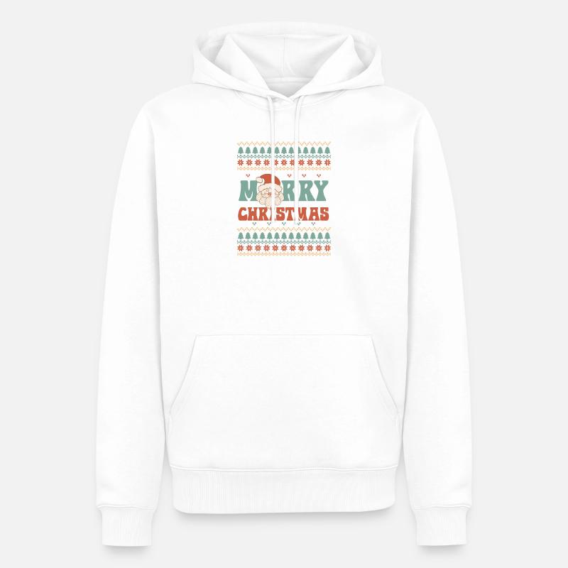 Pull de Noël moche - Sweat à capuche Premium bio Homme - blanc