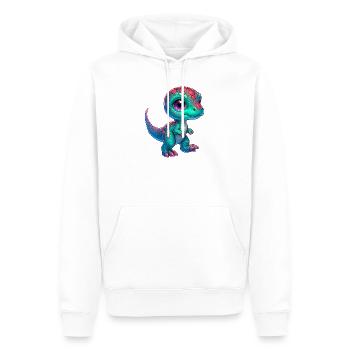Dinosaur - Men’s Premium Organic Hoodie - white - Front - Nico (187cm)