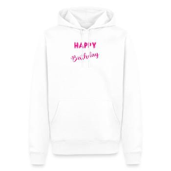 ÅRSDAG. TILLYKKE MED FØDSELSDAGEN - Herre Premium økologisk hoodie - hvid - Foran - Nico (187cm)