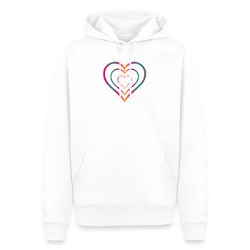 VIELEN DANK. GELIEBTE. MEISTER. HERZ. DANKE HERRIN. - Männer Premium Bio Hoodie - Weiß - Vorne - Nico (187cm)