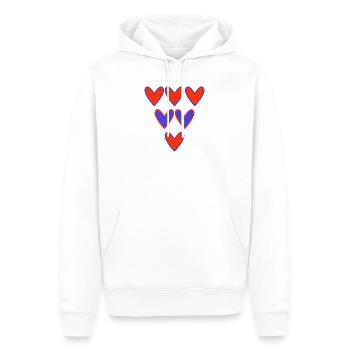 HERZ. PAPA. MAMA. Junggesellinnenabschied. BEBE. KIND. HERZ. FEST - Männer Premium Bio Hoodie - Weiß - Vorne - Nico (187cm)