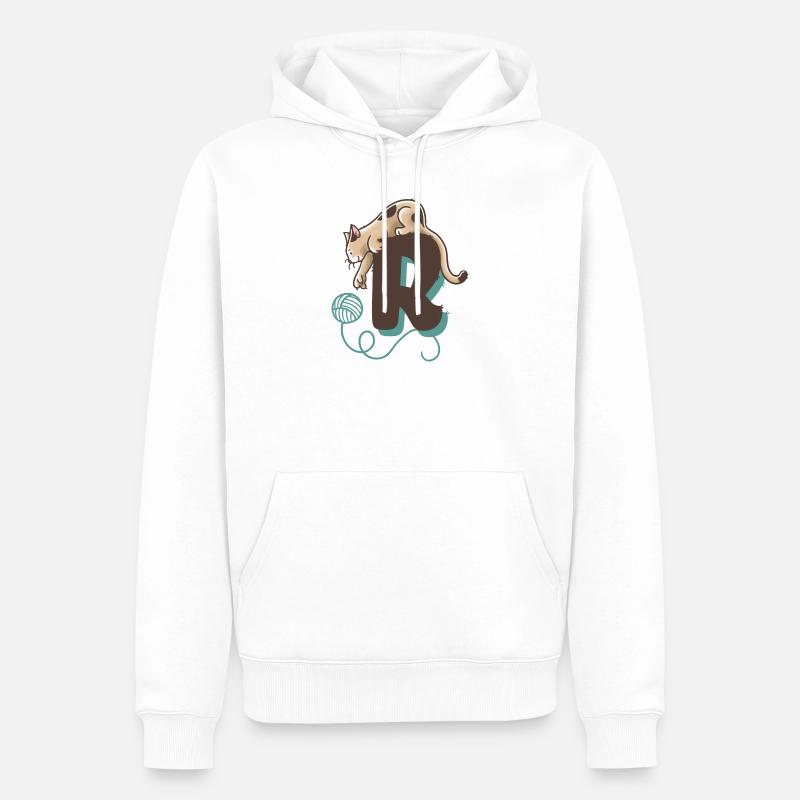 Katze Buchstabe R - Männer Premium Bio Hoodie - Weiß