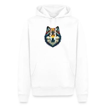 Loup - Sweat à capuche Premium bio Homme - blanc - Devant - Nico (187cm)